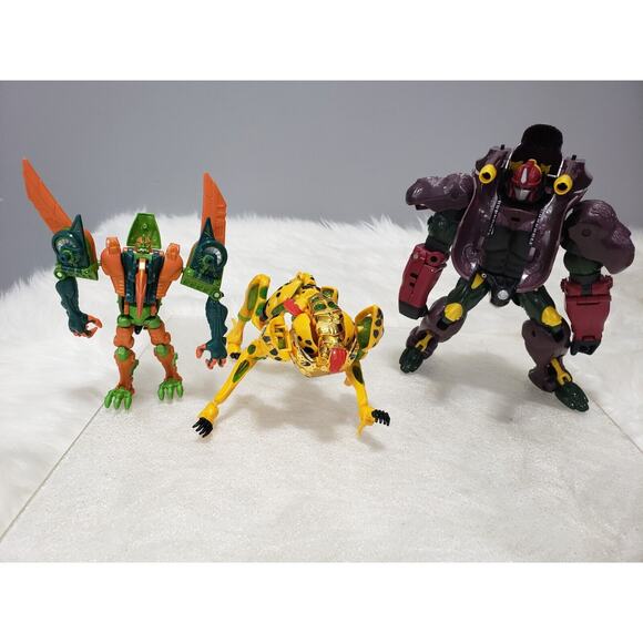 LOT 3 Hasbro‎ Transformers Terrorsaur Cheetor Optimus Primal Beast Wars Loose - Picture 1 of 11